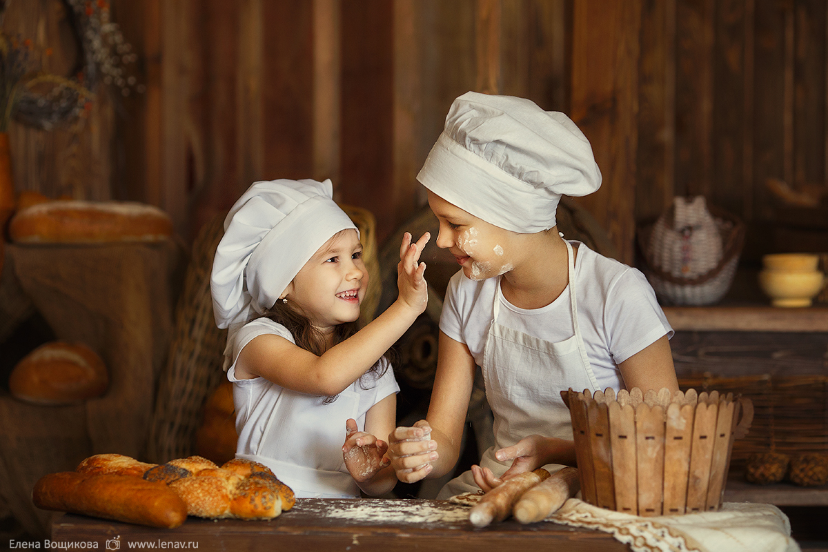 фотопроект поварята пекари для детей с хлебом и мукой нижний новгород детский фотограф