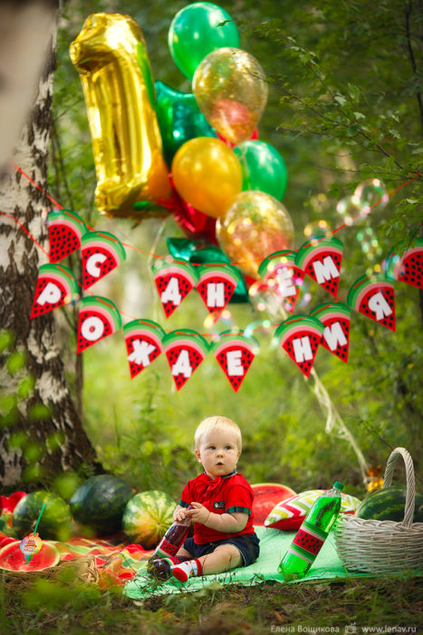 фотосессия на годик ребёнка с декором детский фотограф